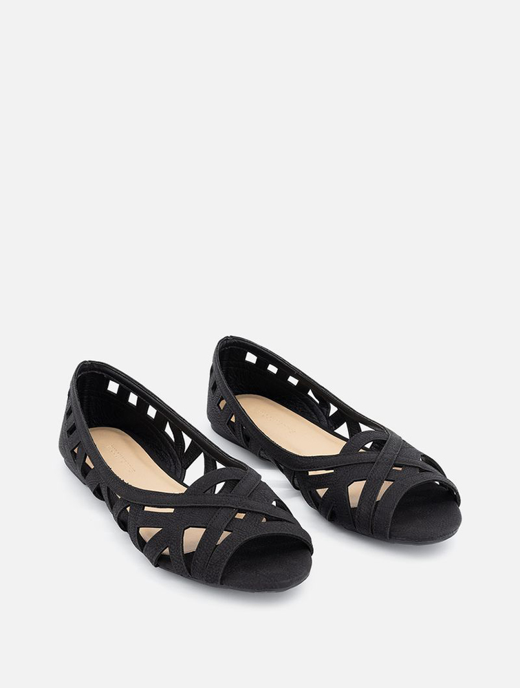MyRunway Shop Woolworths Black Cutout Peep Toe Pumps for Women from